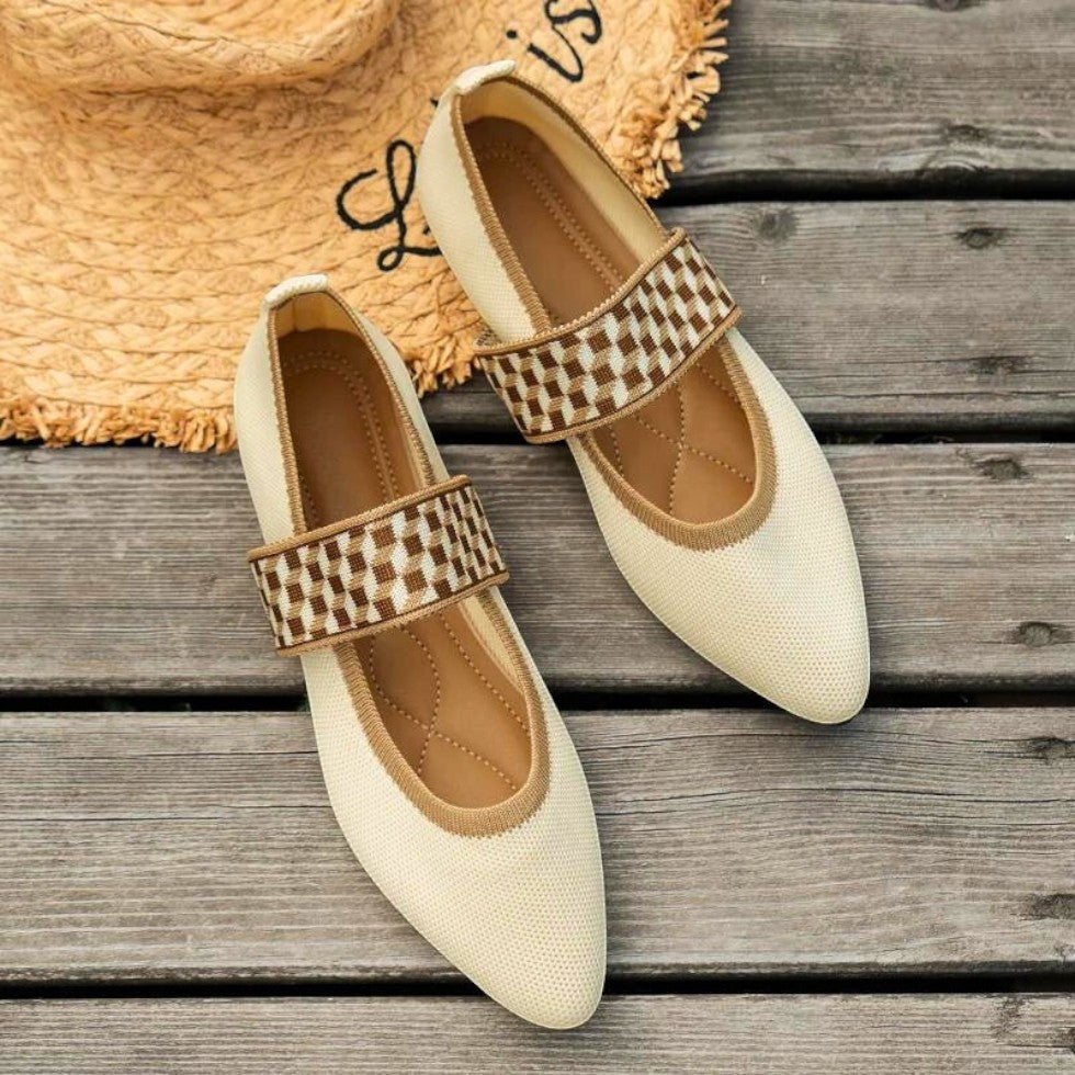 Women’s Knitted Color-Block Ballet Flats