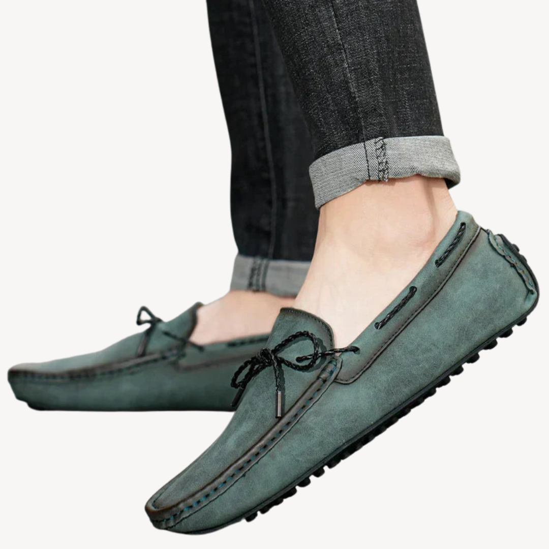 Men’s Distressed Suede Driving Moccasins