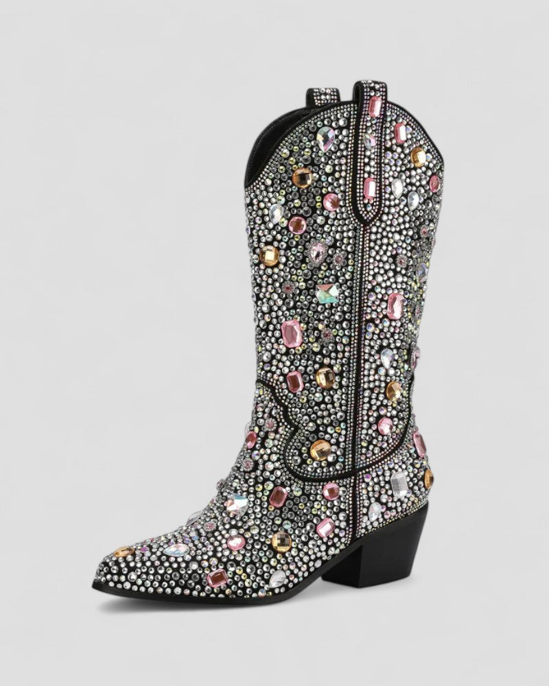 Orthopedic Rhinestone Western Cowboy Boots for Women