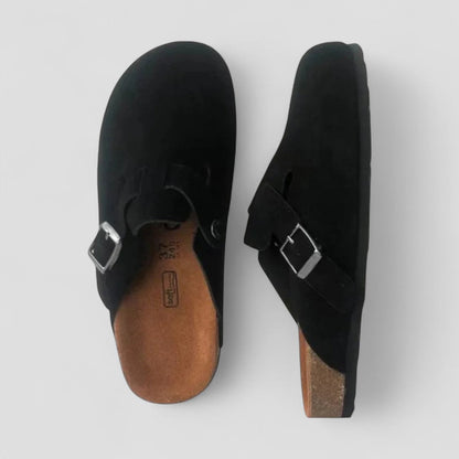 Men’s Suede Shearling Mule Slippers