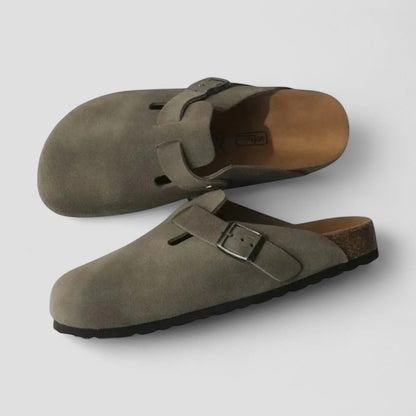 Men’s Suede Shearling Mule Slippers