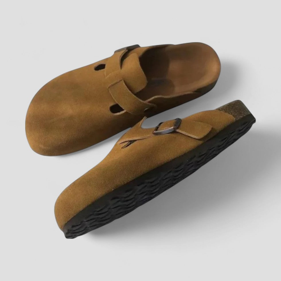 Men’s Suede Shearling Mule Slippers