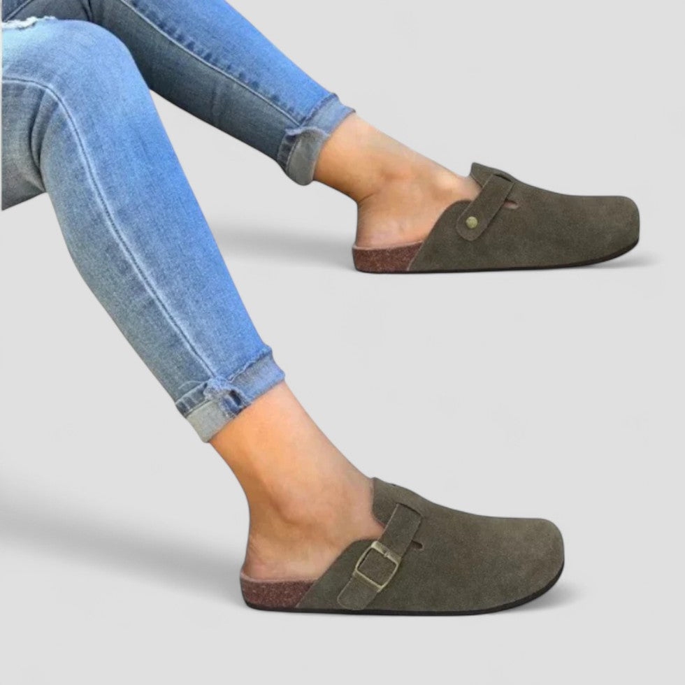 Men’s Suede Shearling Mule Slippers
