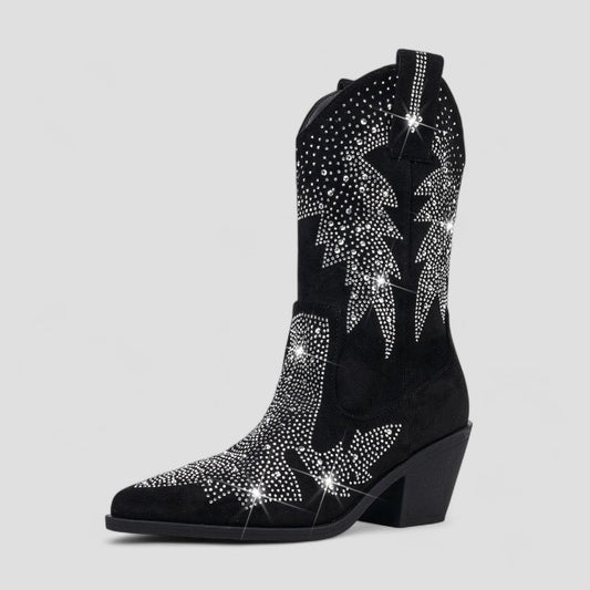 Orthopedic Western Rhinestone Cowboy Boots for Women