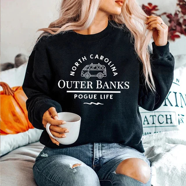 Fashionable NC Graphic Winter Sweatshirt - BritishElegance