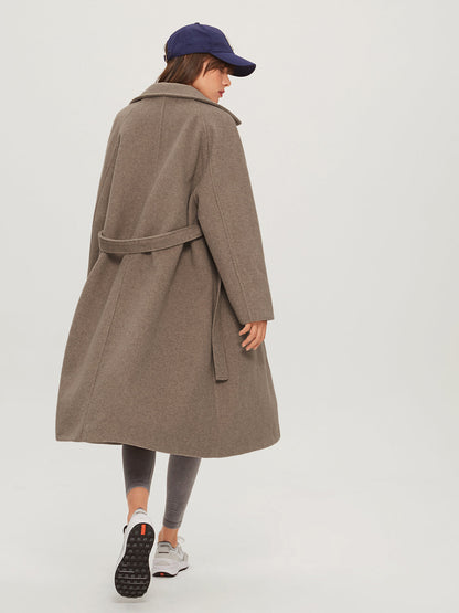 Reyna | Oversized Brushed Belted Long Overcoat