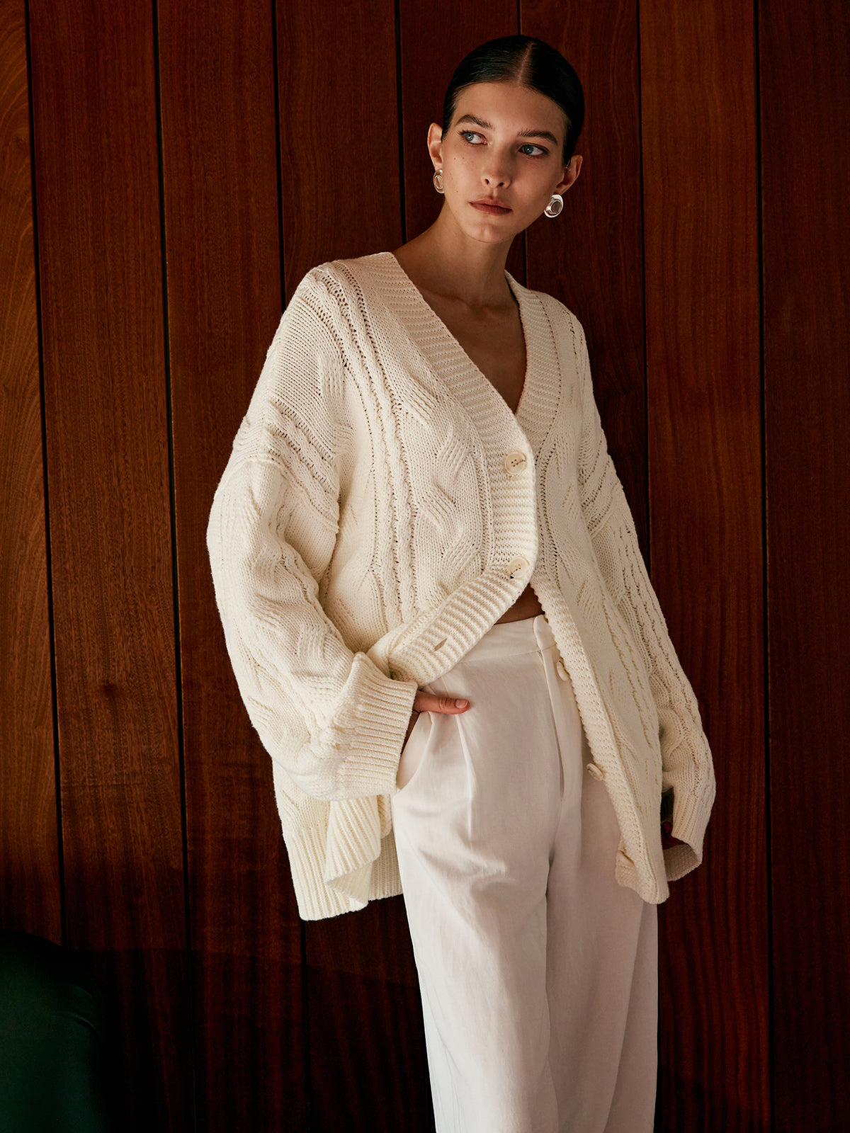 Aliyah | Elegant Oversized Cable Knit Outwear
