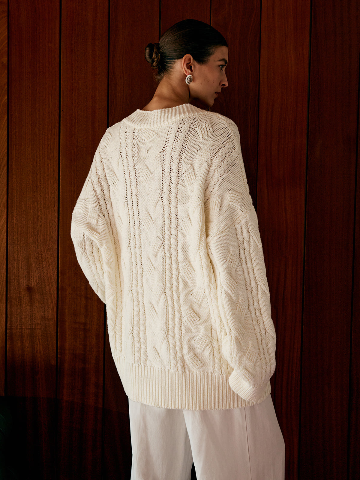 Aliyah | Elegant Oversized Cable Knit Outwear