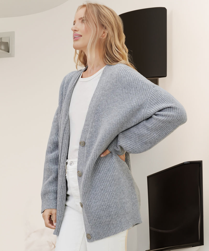 Oversized cardigan with button details for coziness