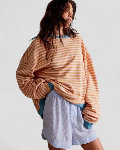 Women’s Striped Oversized Sweatshirt