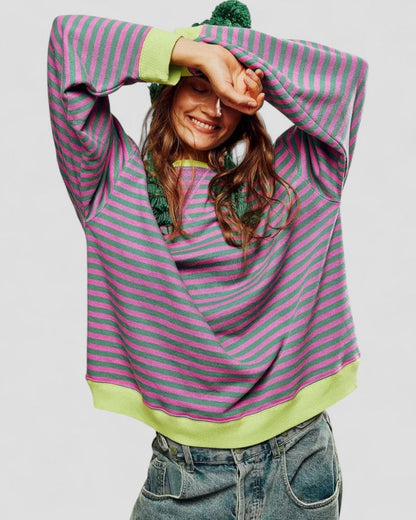 Women’s Striped Oversized Sweatshirt