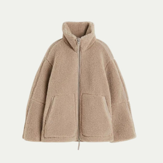 Women’s Cozy Textured Fleece Zip-Up Jacket