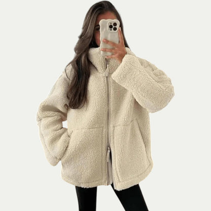 Women’s Cozy Textured Fleece Zip-Up Jacket