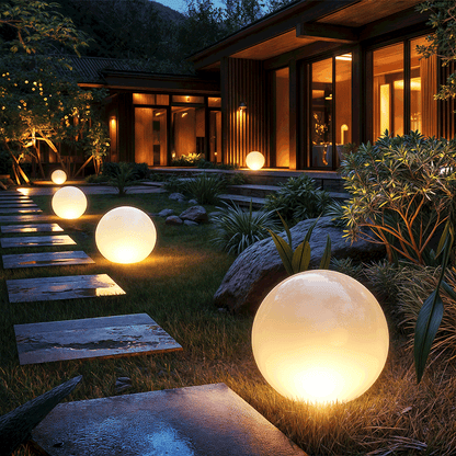 Solar Powered LED Outdoor Spheres - BritishElegance
