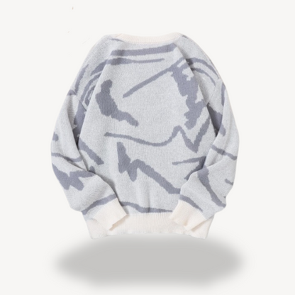 Men's Abstract Pattern Knit Sweater