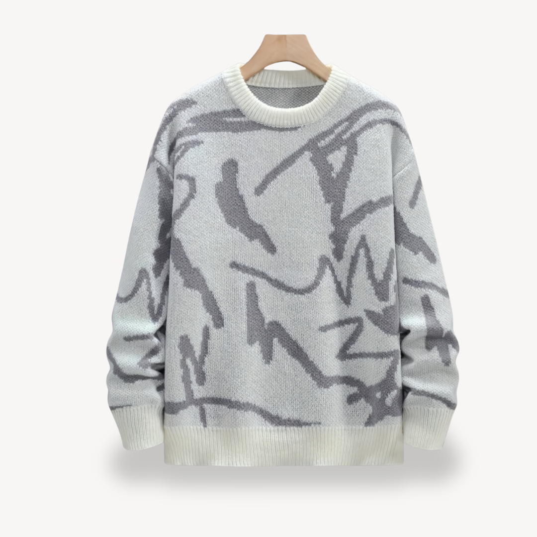 Men's Abstract Pattern Knit Sweater