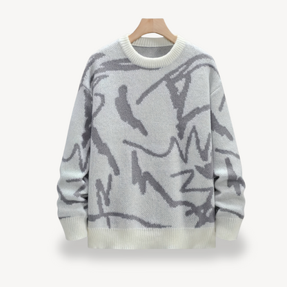 Men's Abstract Pattern Knit Sweater