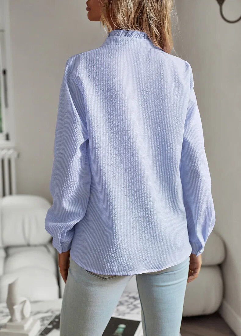 Sophie – Women’s Ruffled Button-Up Blouse