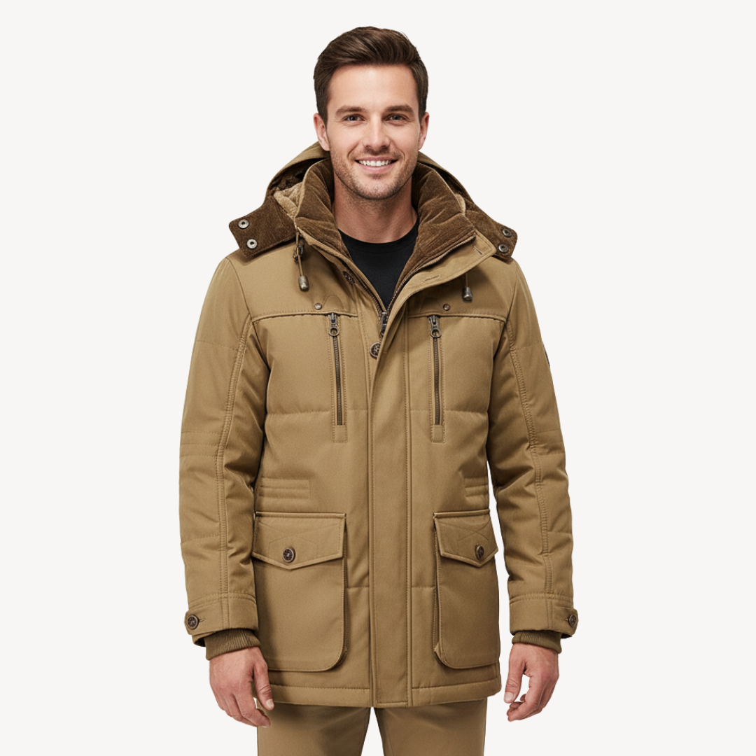 Men's Waterproof Winter Jacket with Hood