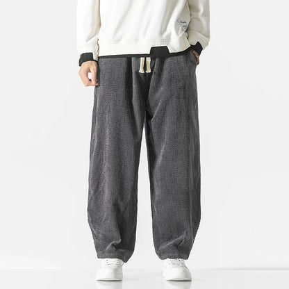 Pants – Loose Corduroy Blend Wide Legs & Drawstring Waist