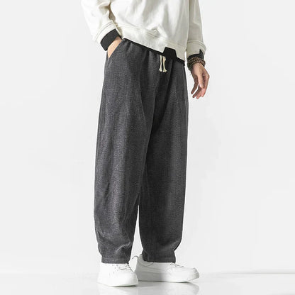 Pants – Loose Corduroy Blend Wide Legs & Drawstring Waist