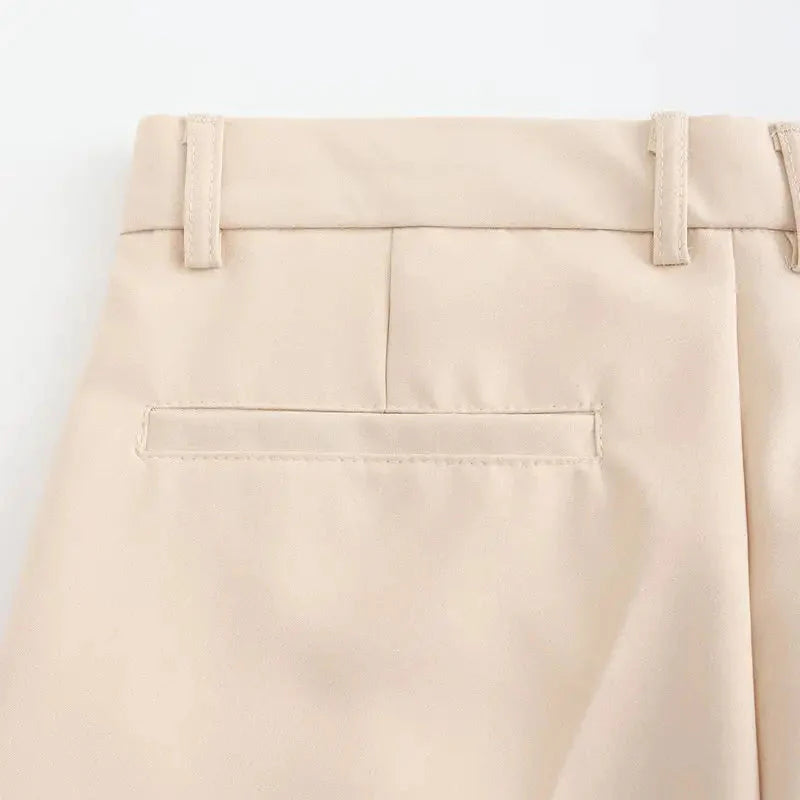 Pants – Polyester Blend Structured Waistband & Clean Fit