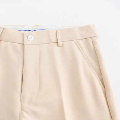 Pants – Polyester Blend Structured Waistband & Clean Fit