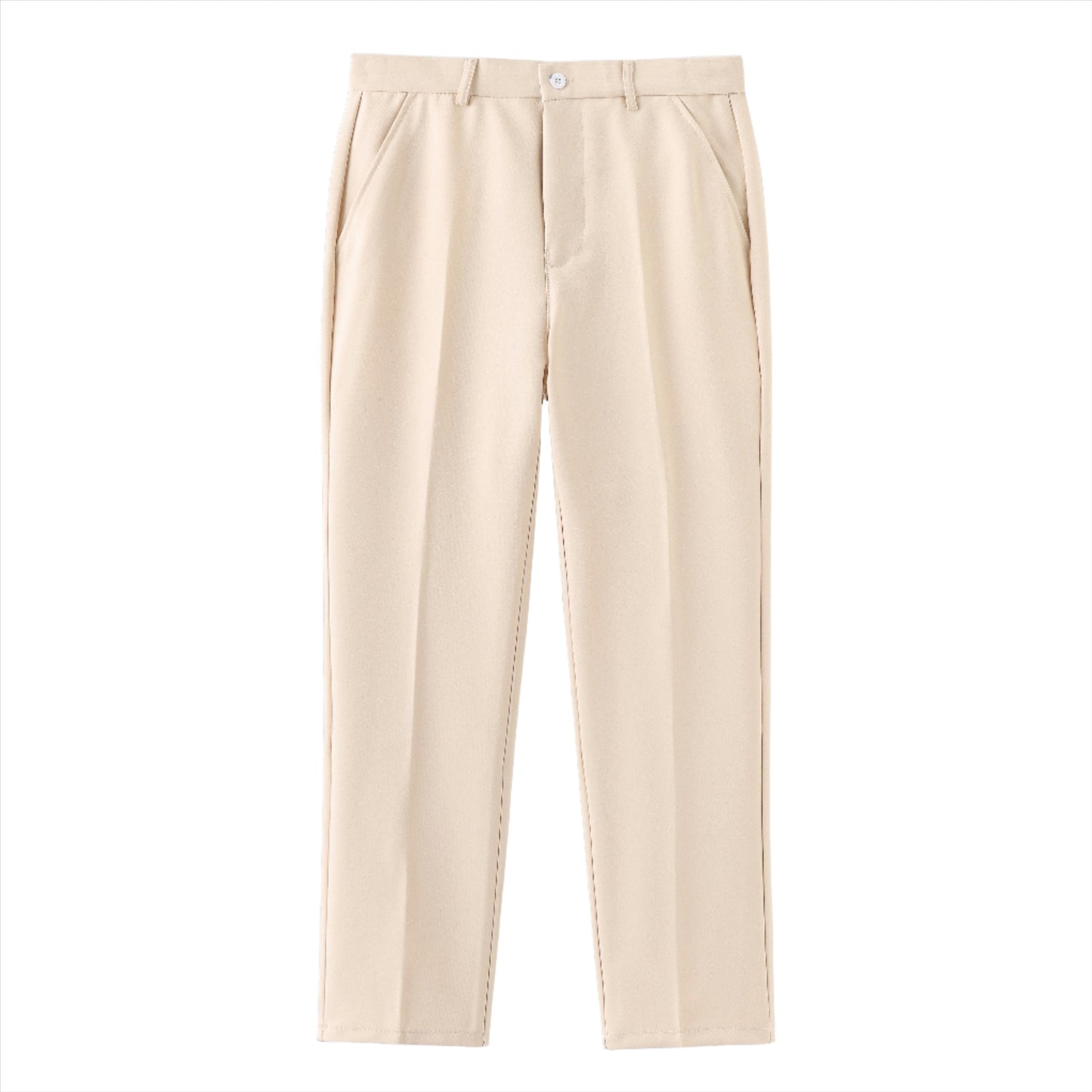 Pants – Polyester Blend Structured Waistband & Clean Fit