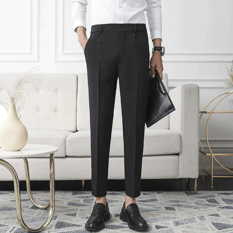 Pants – Polyester Blend Structured Waistband & Clean Fit