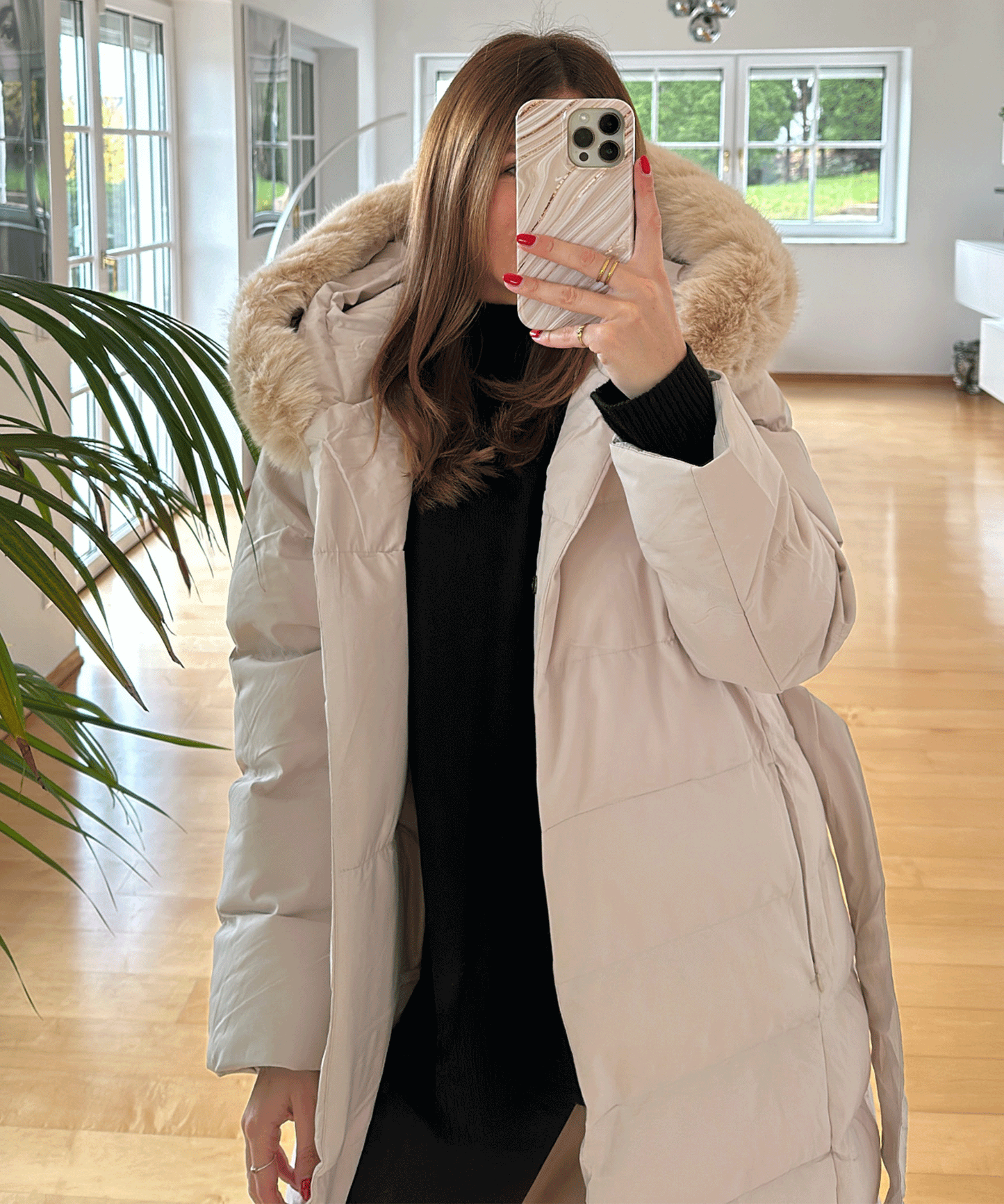 Grace | Beige Parka Jacket for Women
