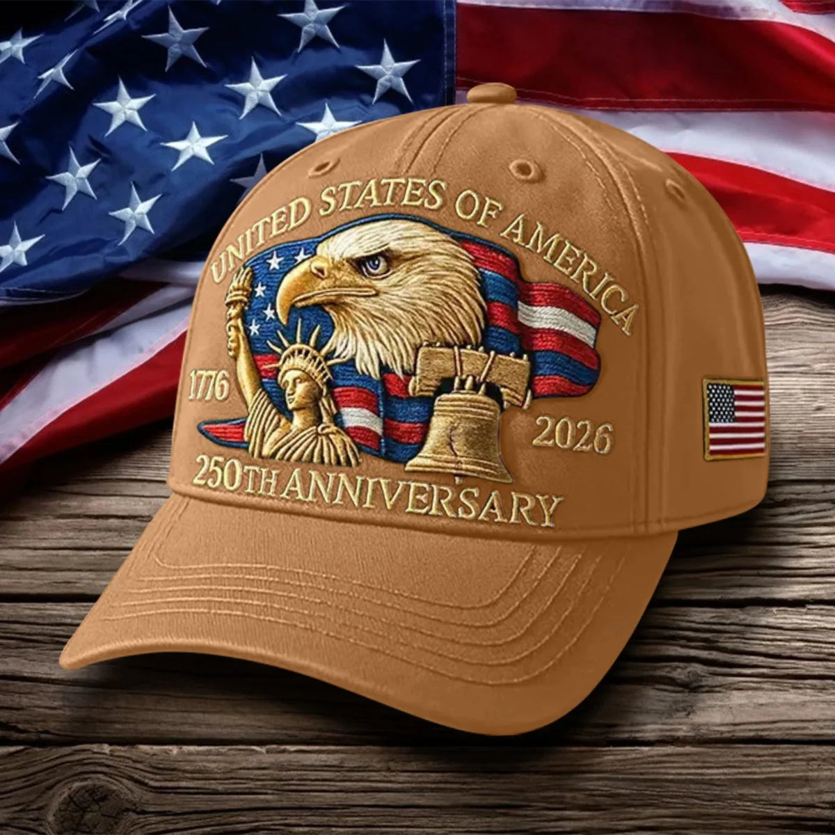 USA Flag Baseball Veteran Hat