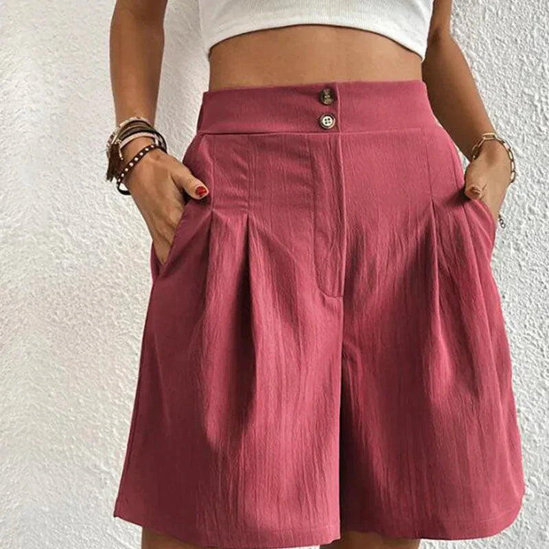 Pearl Shorts | High-Waisted Pleated Shorts