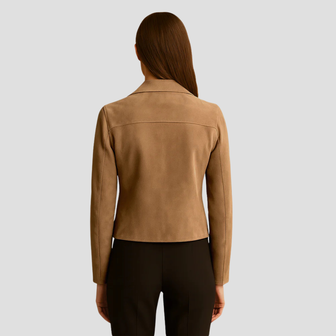Women’s Cropped Suede Moto Jacket