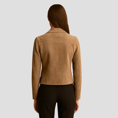 Women’s Cropped Suede Moto Jacket