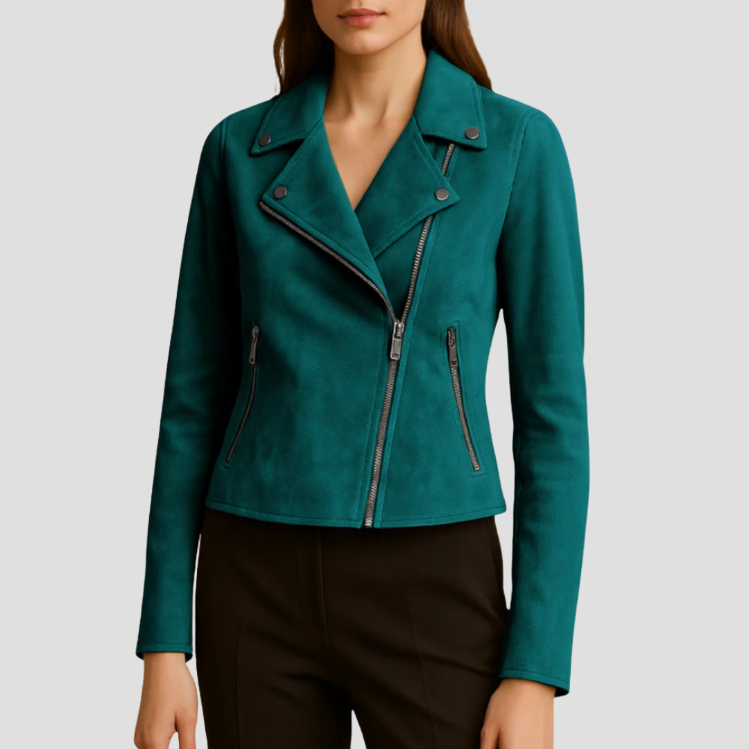 Women’s Cropped Suede Moto Jacket
