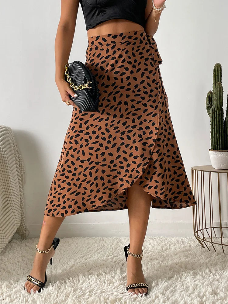 Perla Midi Wrap Skirt | Adjustable Fit with Asymmetrical Hem