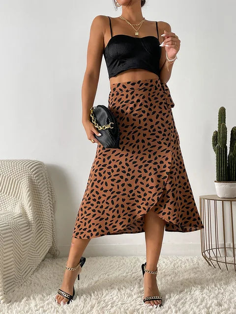 Perla Midi Wrap Skirt | Adjustable Fit with Asymmetrical Hem