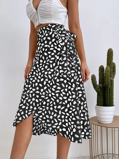 Perla Midi Wrap Skirt | Adjustable Fit with Asymmetrical Hem