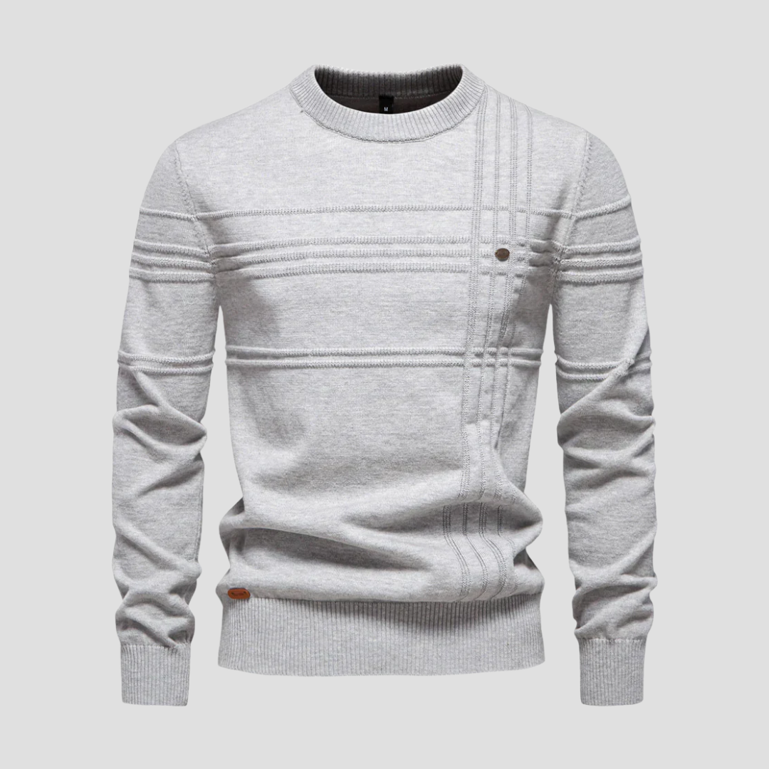 Men’s Geometric Textured Knit Sweater