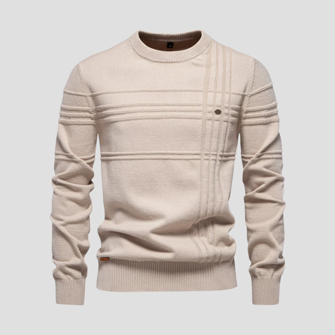 Men’s Geometric Textured Knit Sweater