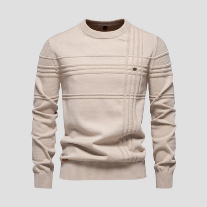 Men’s Geometric Textured Knit Sweater