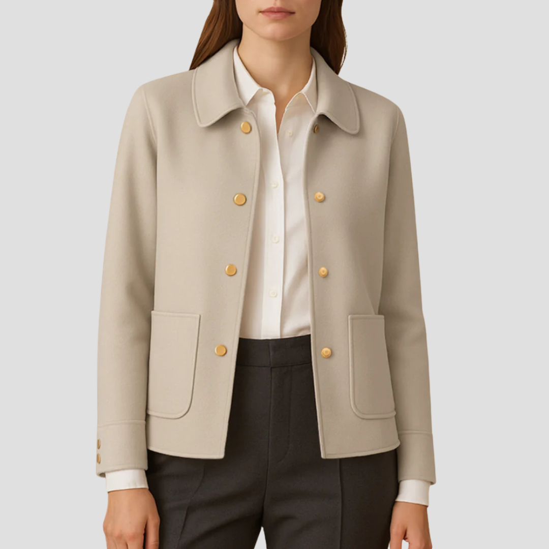 Women’s Gold-Button Cropped Blazer Jacket