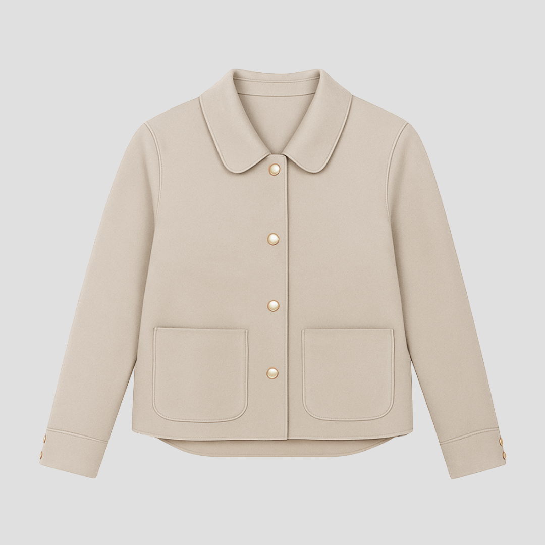 Women’s Gold-Button Cropped Blazer Jacket