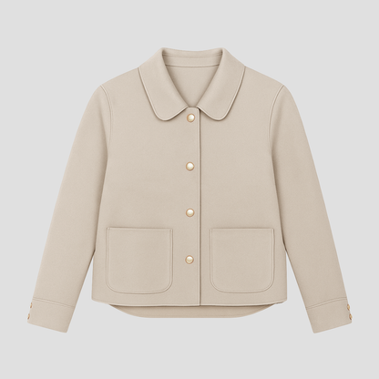 Women’s Gold-Button Cropped Blazer Jacket