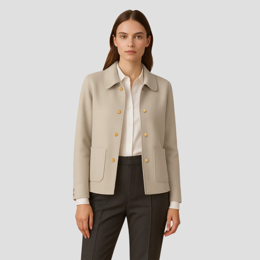 Women’s Gold-Button Cropped Blazer Jacket