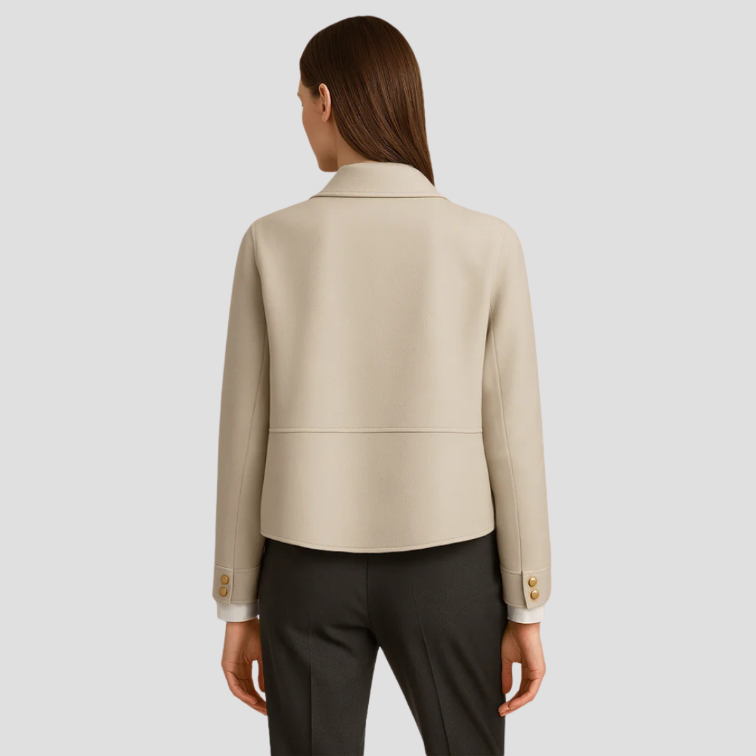 Women’s Gold-Button Cropped Blazer Jacket