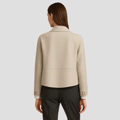 Women’s Gold-Button Cropped Blazer Jacket