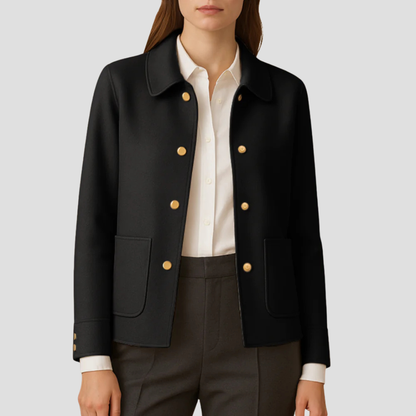 Women’s Gold-Button Cropped Blazer Jacket