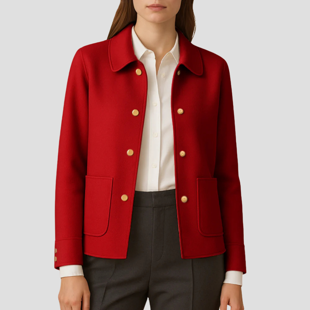 Women’s Gold-Button Cropped Blazer Jacket