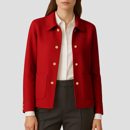Women’s Gold-Button Cropped Blazer Jacket